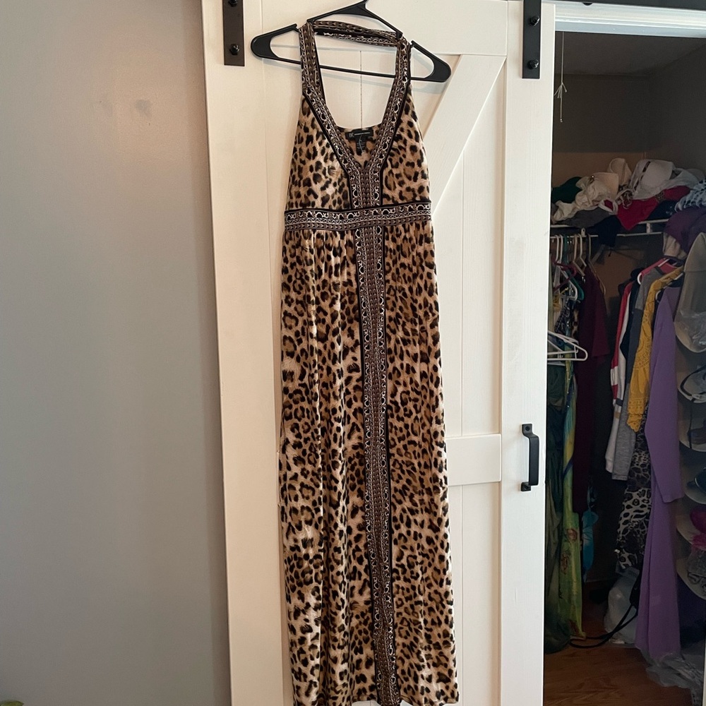 INC International Concepts Leopard Print Maxi Dress - Brown, Black